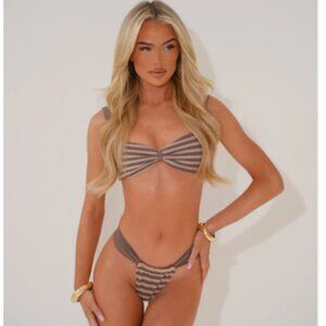 NWT Koko Bay Crochet Wide Band Bikini in Mocha Melt - Size 4